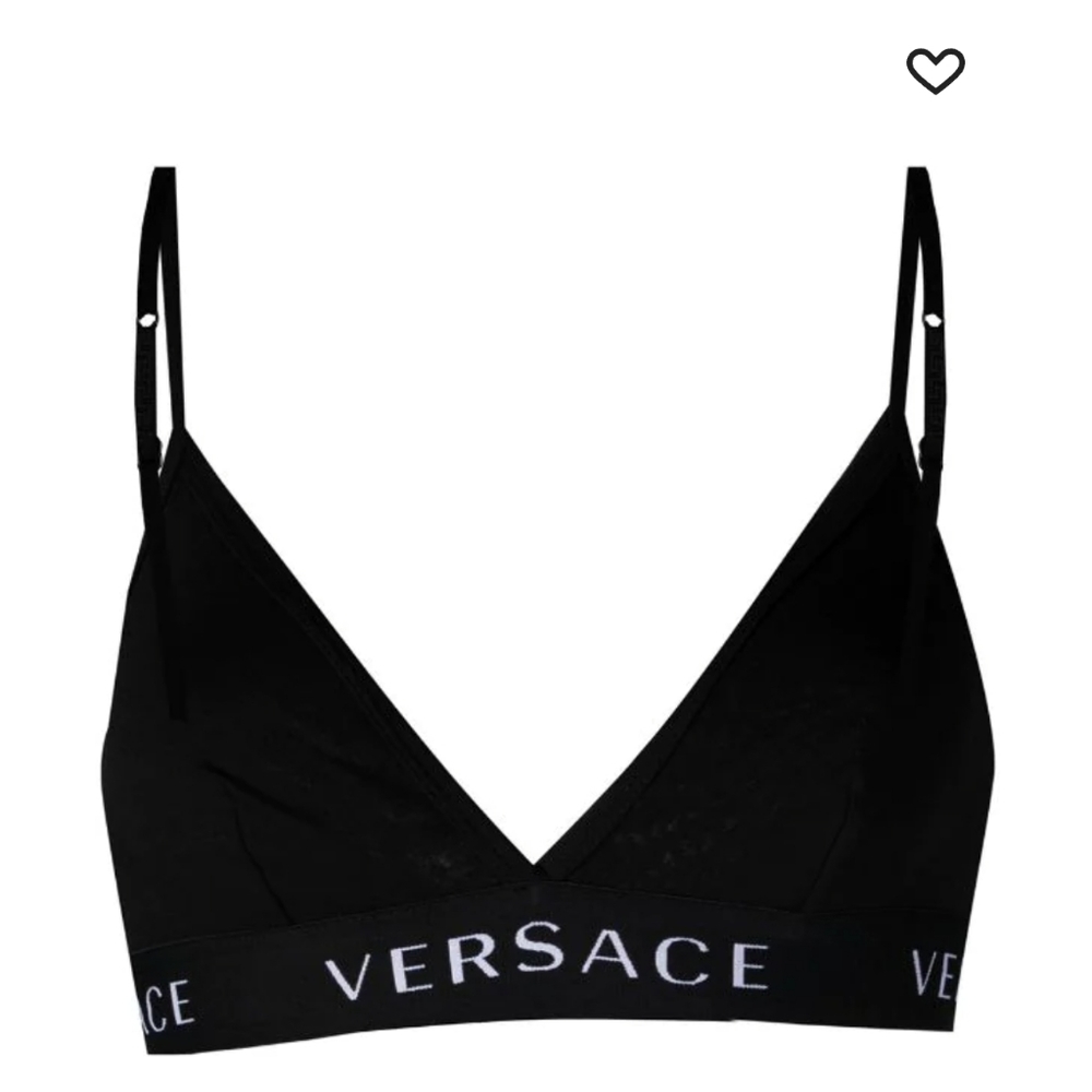 Versace logo-band soft triangle bra